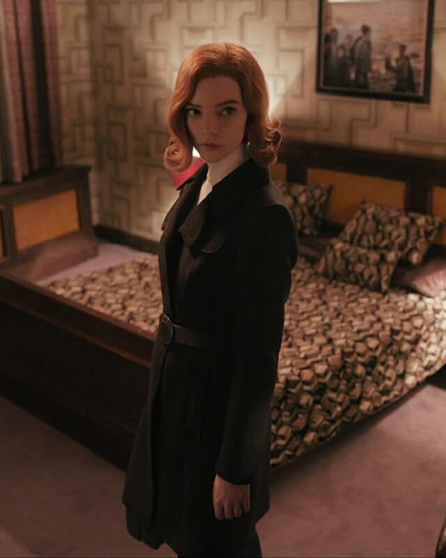 The Queens Gambit Anya Taylor Joy Black Long Coat