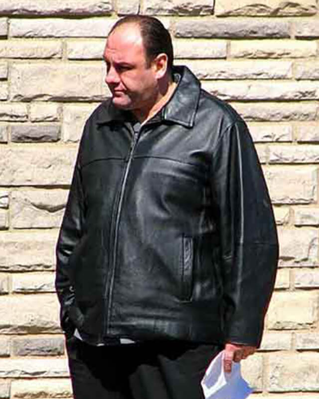 The Sopranos James Gandolfini Black Leather Jacket