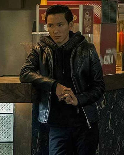 The Umbrella Academy Ben Hargreeves Hooded Leather Jacket