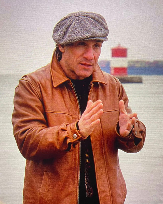 The Wire Spiros Vondas Brown Leather Jacket