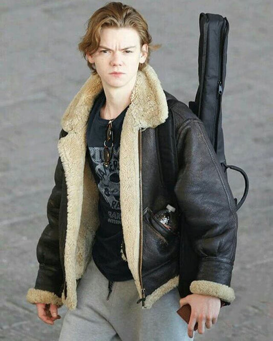Thomas Brodie Sangster Shearling Leather Jacket