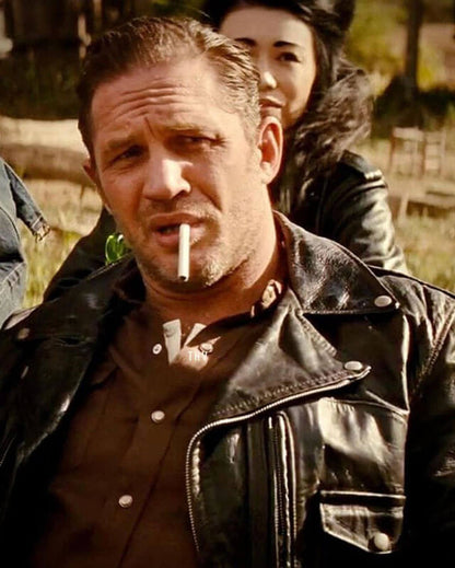 Tom Hardy The Bikeriders Black Leather Jacket