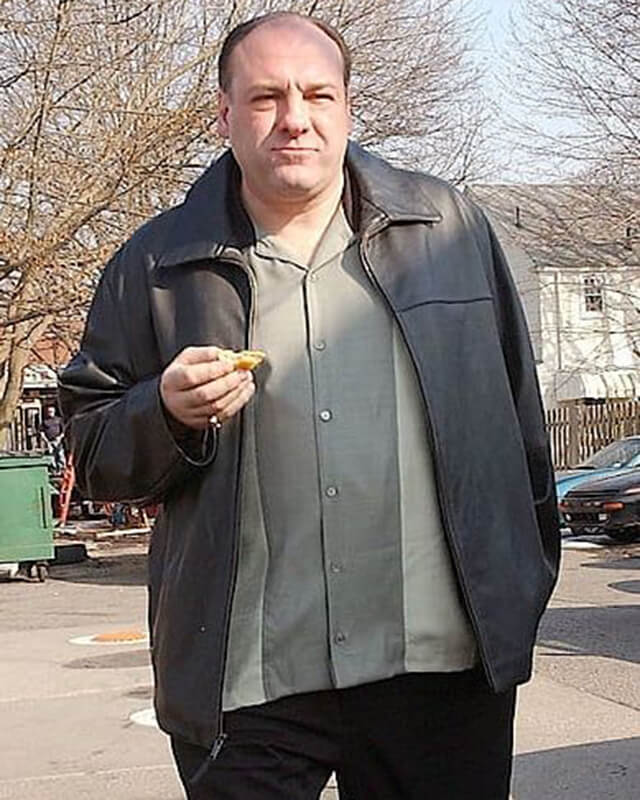 The Sopranos James Gandolfini Black Leather Jacket