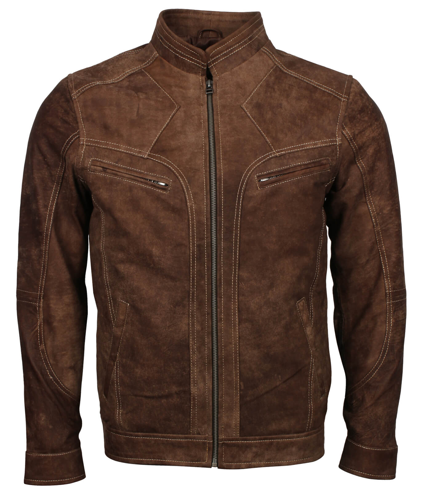 Vintage Brown Nubuck Leather Jacket