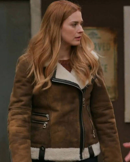 Virgin River Melinda Monroe Brown Suede Shearling Jacket