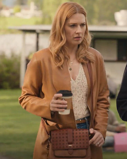 Virgin River S06 Melinda Monroe Brown Leather Coat