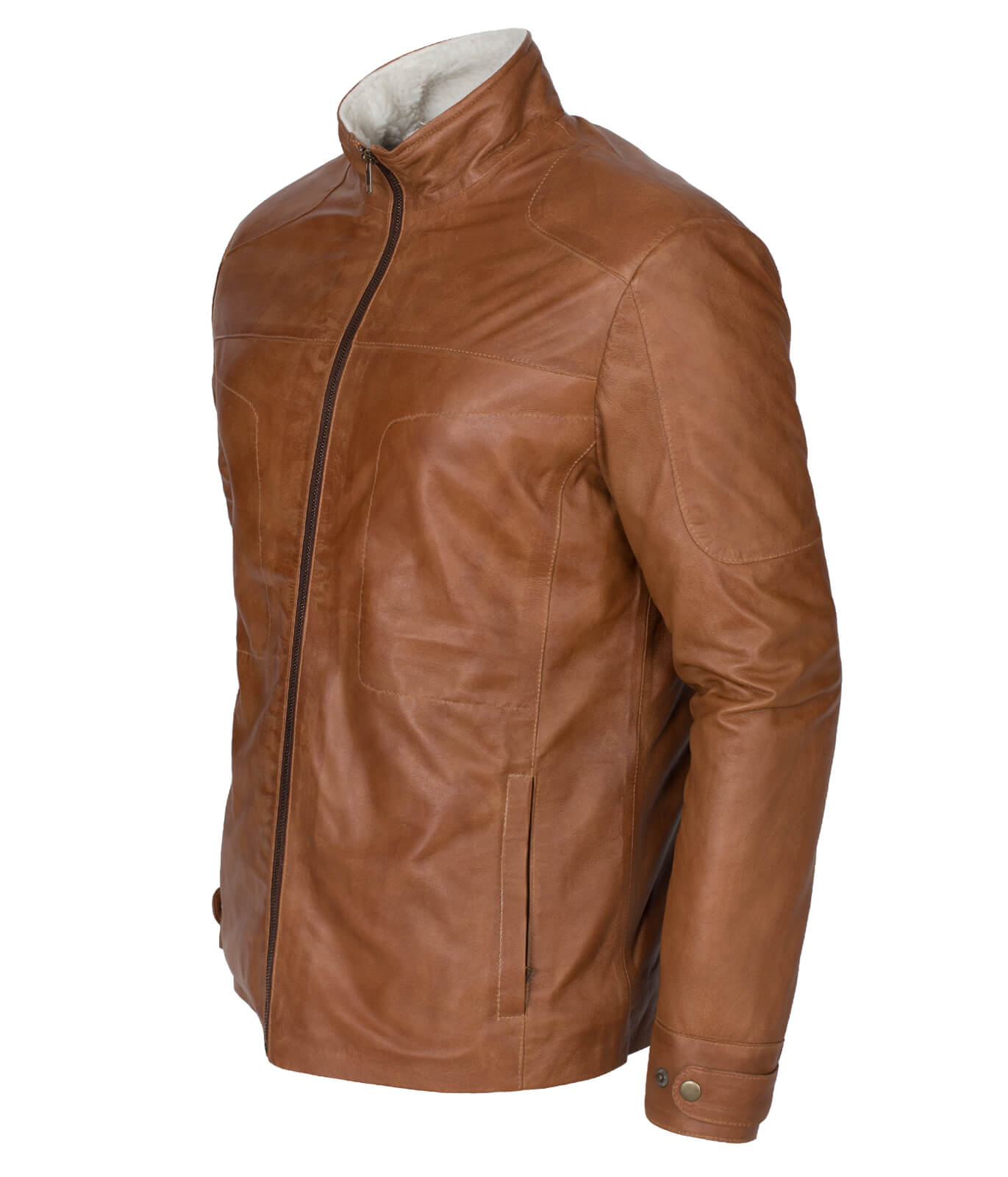 Mens Shearling Brown Leather Jacket 