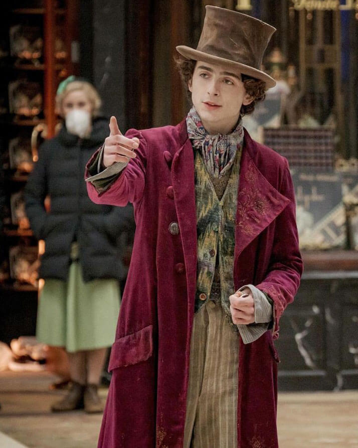 Willy Wonka Timothee Chalamet Velvet Coat