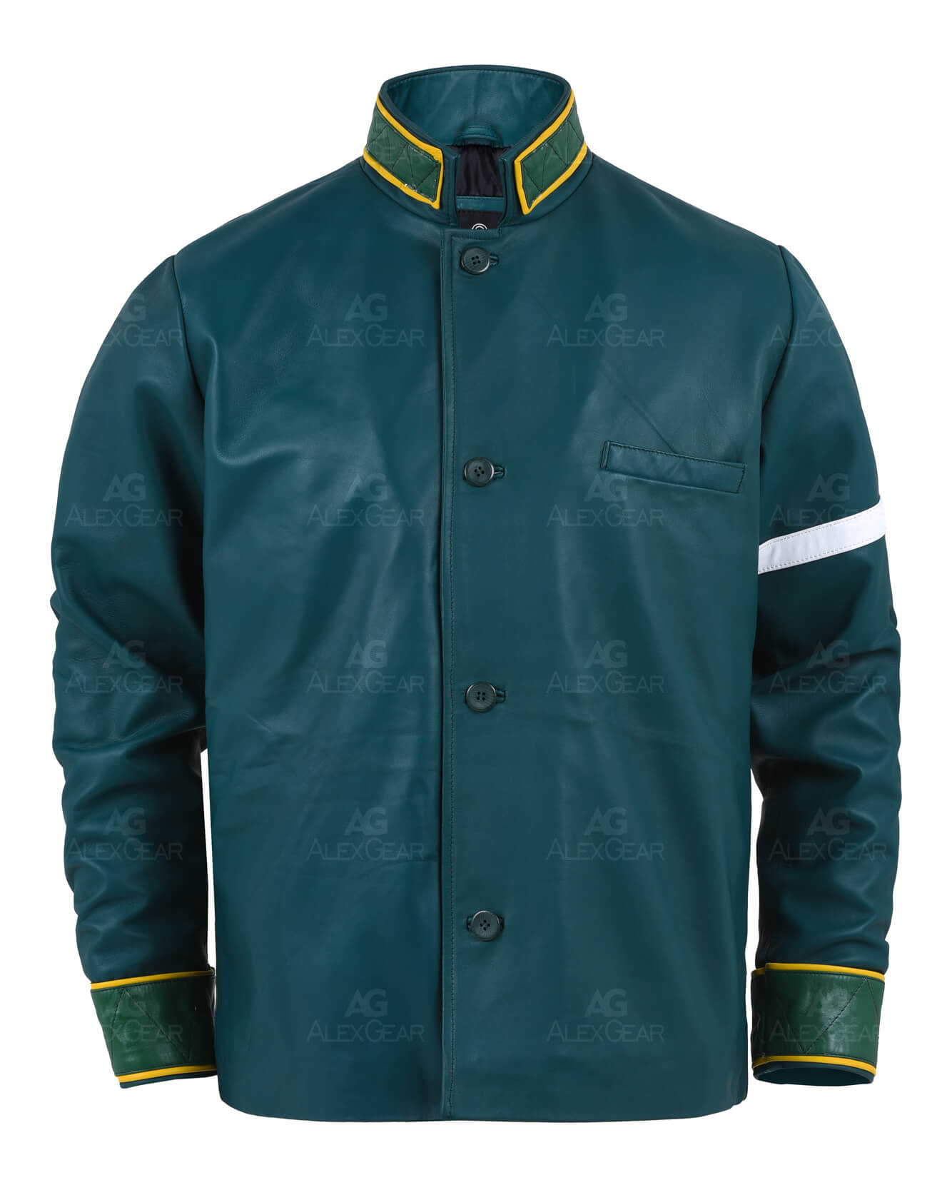 Wind Breaker Green Uniform Leather Jacket