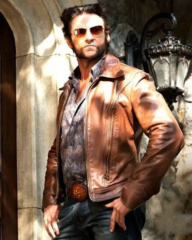 Wolverine Brown Biker Leather Jacket