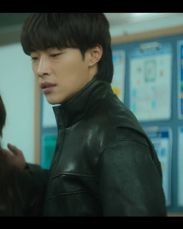 Woo Do Hwan Black Leather Jacket