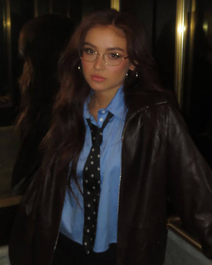 XO Kitty Anna Cathcart Brown Bomber Jacket