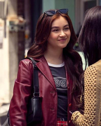 XO Kitty Anna Cathcart Red Leather Jacket