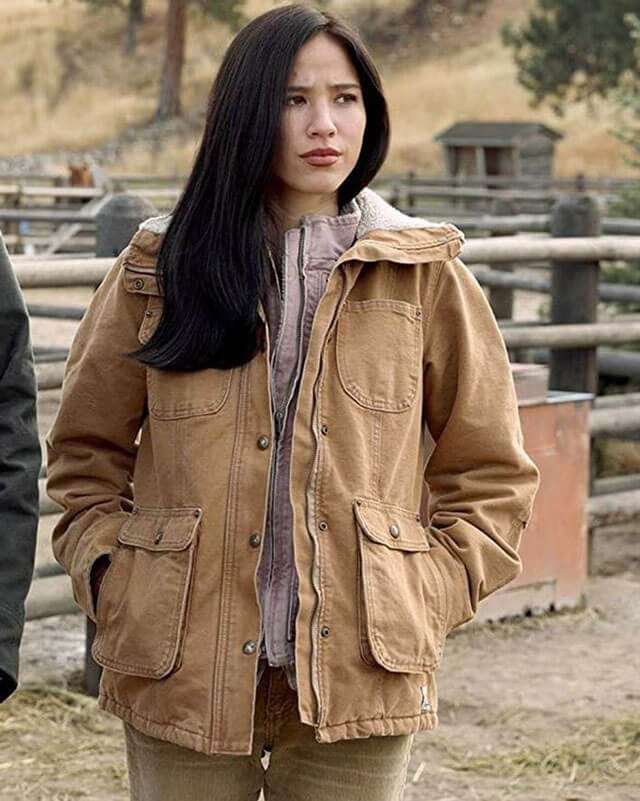 Yellowstone Monica Brown Hooded Cotton Jacket