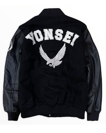 Yonsei University Black Lettermen Varsity Jacket