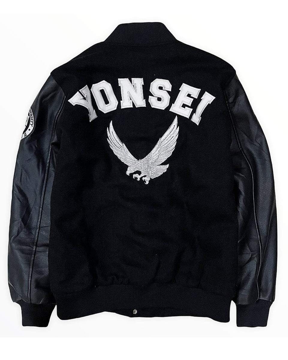 Yonsei University Black Varsity Jacket – AlexGear