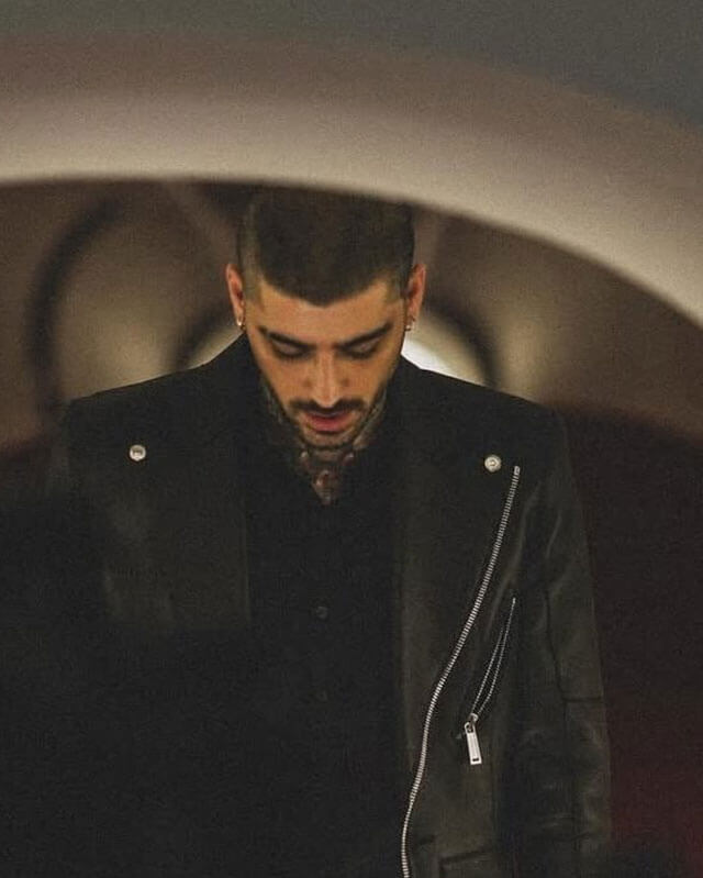 Zayn Malik Eyes Closed Biker Real Leather Jacket
