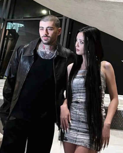 Zayn Malik Eyes Closed Leather Jacket