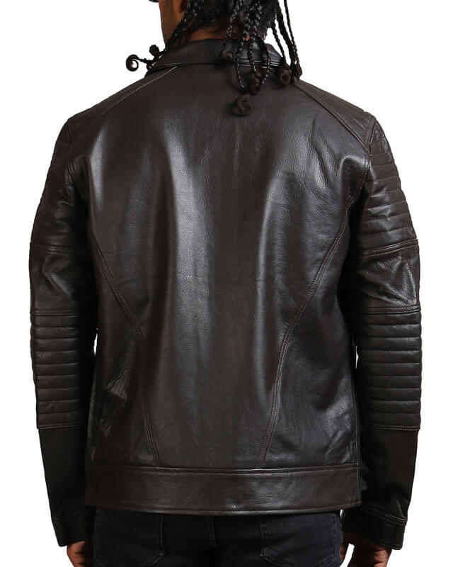 Black Biker Leather Jacket Men