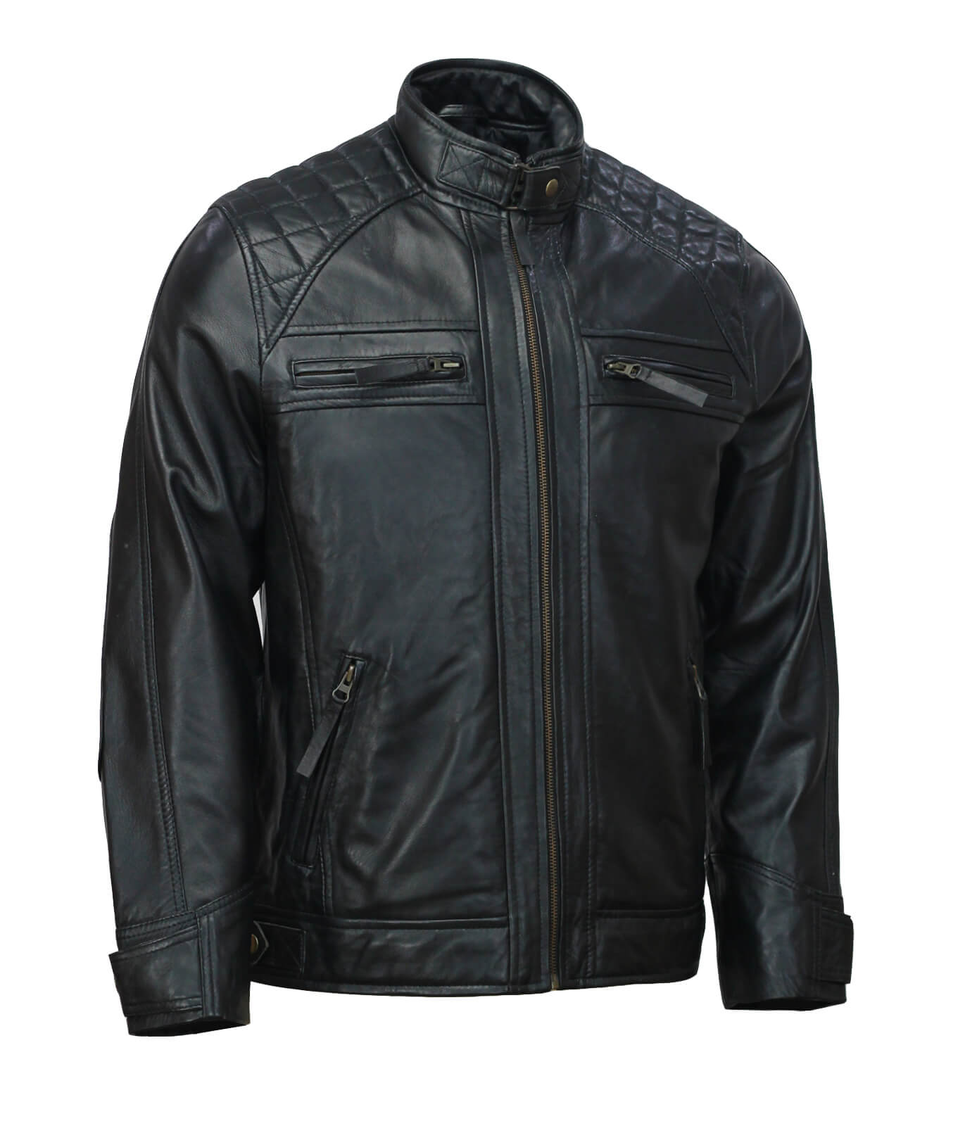 Classic Black Biker Leather Jacket