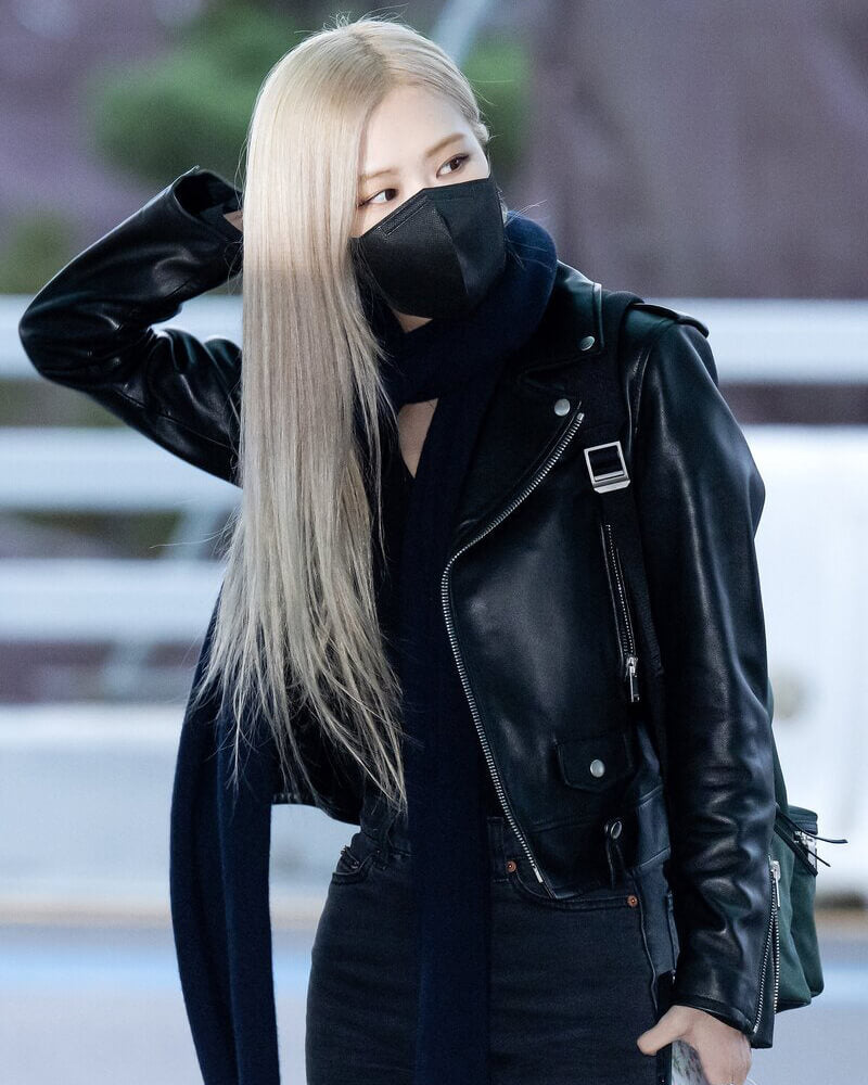 Blackpink Rose Black Biker Jacket