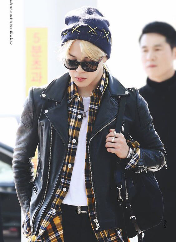 BTS Jimin Airport Outfit Black Jacket
