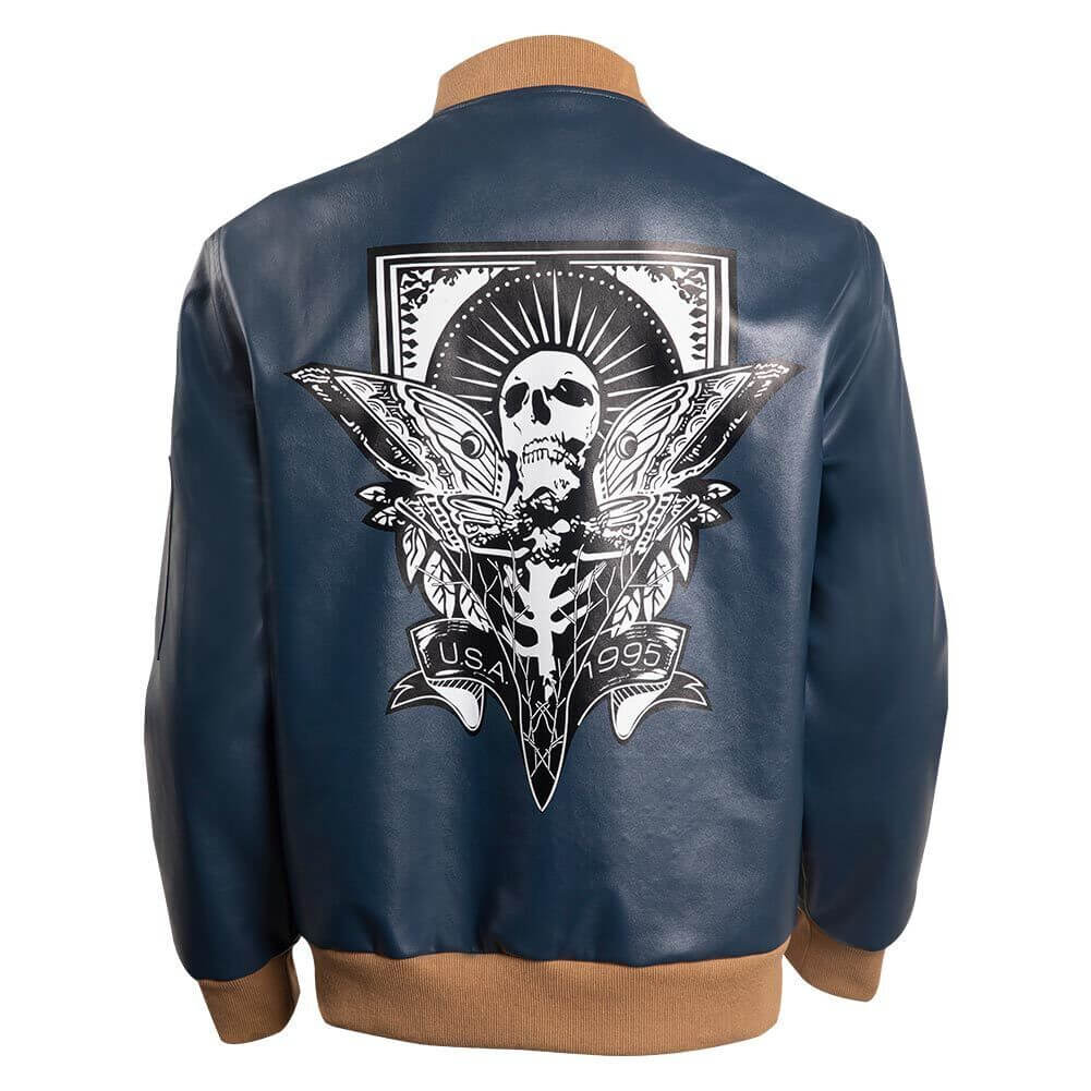 Leon Kennedy RE4 Remake Blue Leather Jacket - Main Image