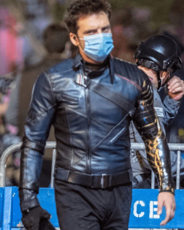 Sebastian Stan Falcon Winter Soldier Leather Jacket