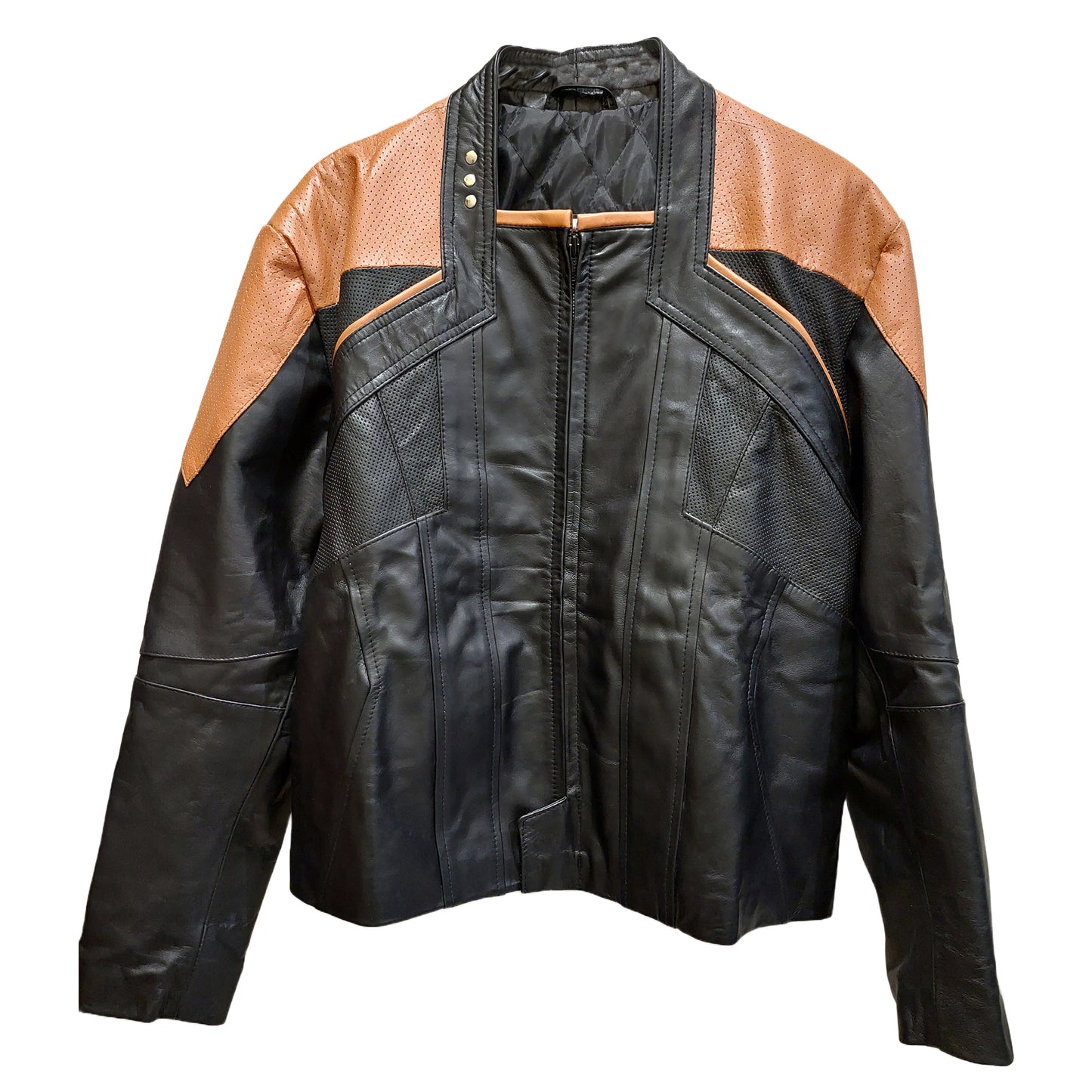 Star Trek Picard Jacket Raffi Musiker Cosplay Real Leather Tan Perforated Jacket