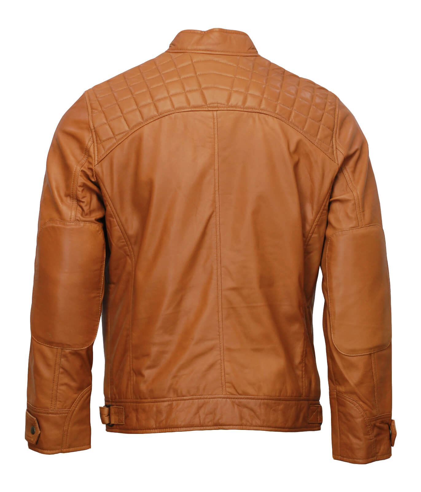 Tan Biker Genuine Leather Jacket