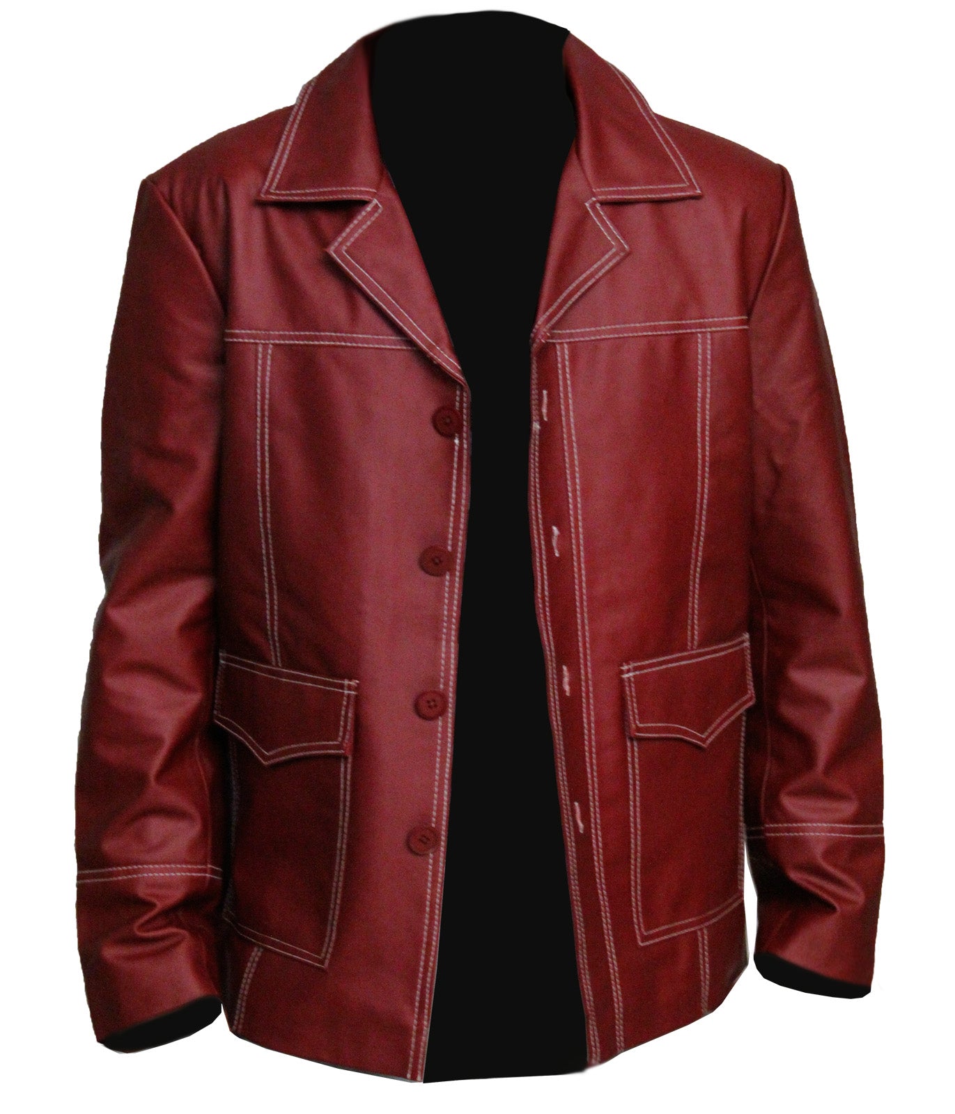 Tyler Durden Costume Red Real Leather Coat XXXL / Genuine Leather / Red Tyler Durden Costume Red Real Leather Coat XXXL / Genuine Leather / Red