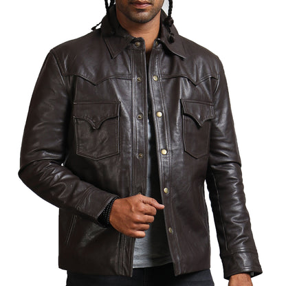 Dark Brown Vintage Leather Jacket