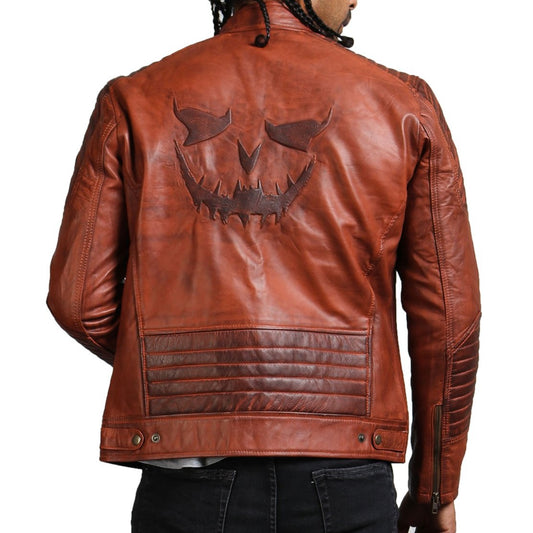 Brown Vintage Scarecrow Leather Jacket