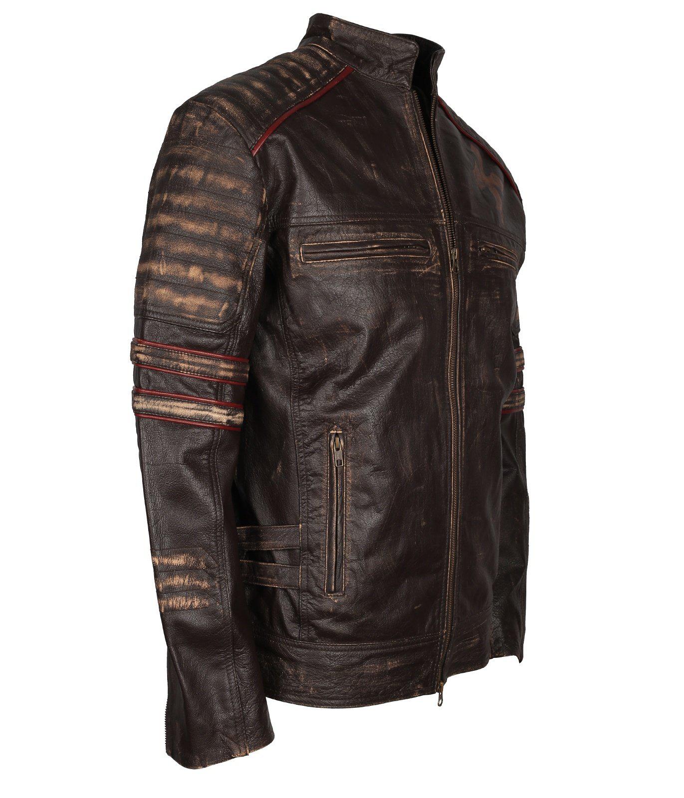 Vintage Leather Jacket with Cross