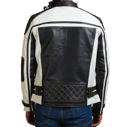Leather Jacket Quilted Black And White