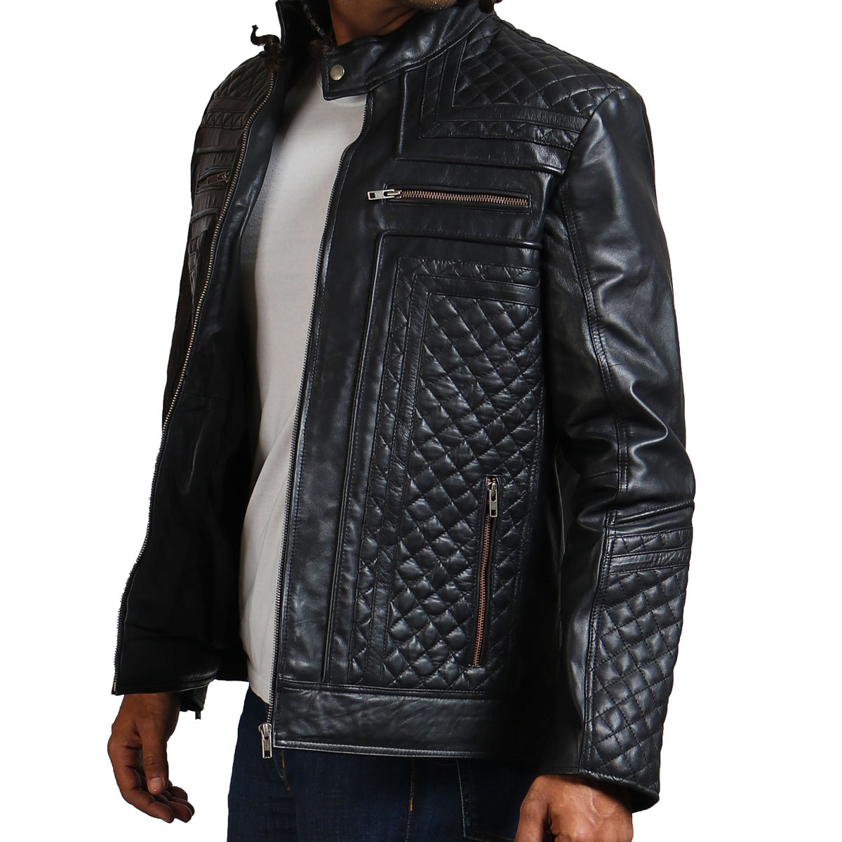 Diamond Quilted Black Skull Jacket