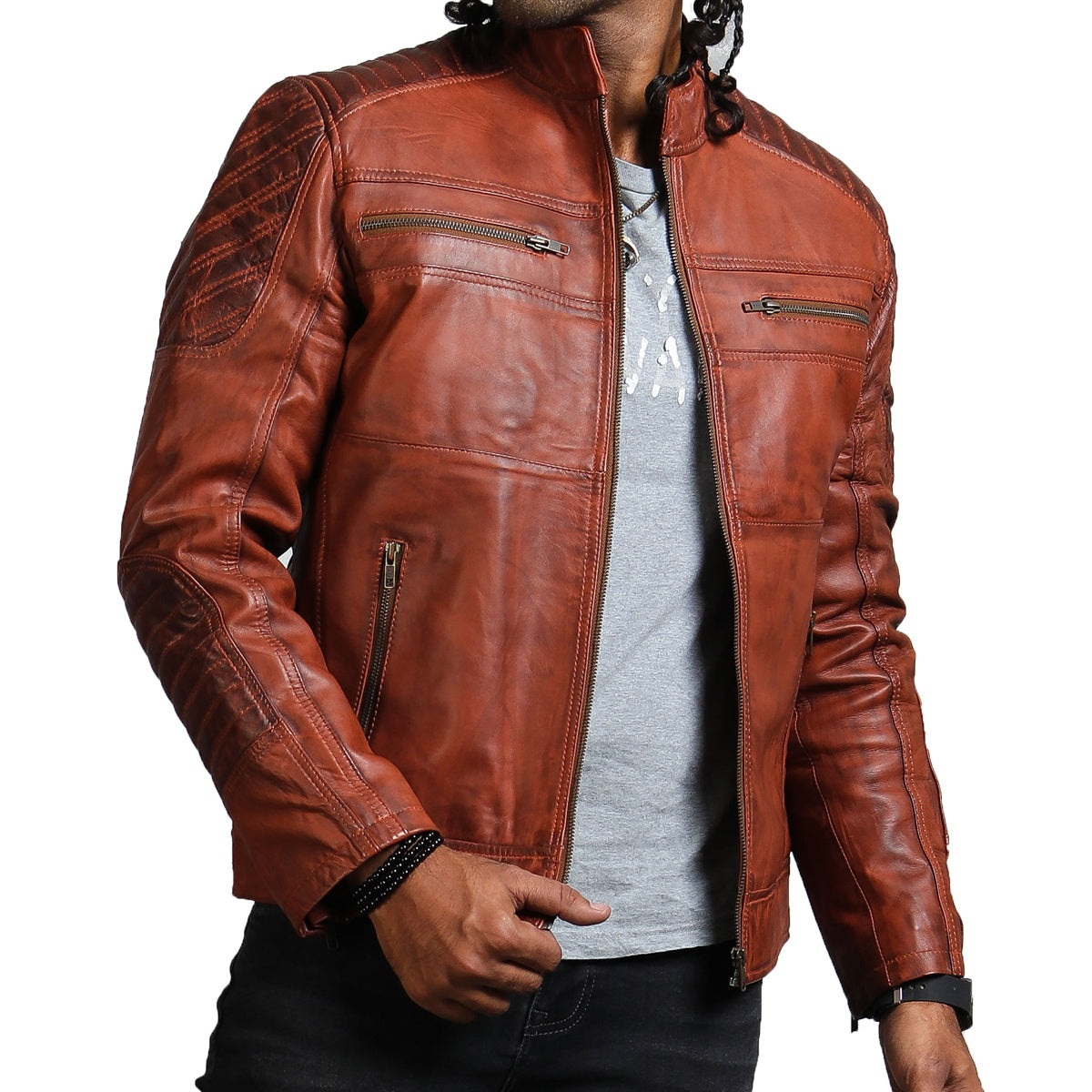 Superdry Leather Biker Jacket - Men's Mens Jackets