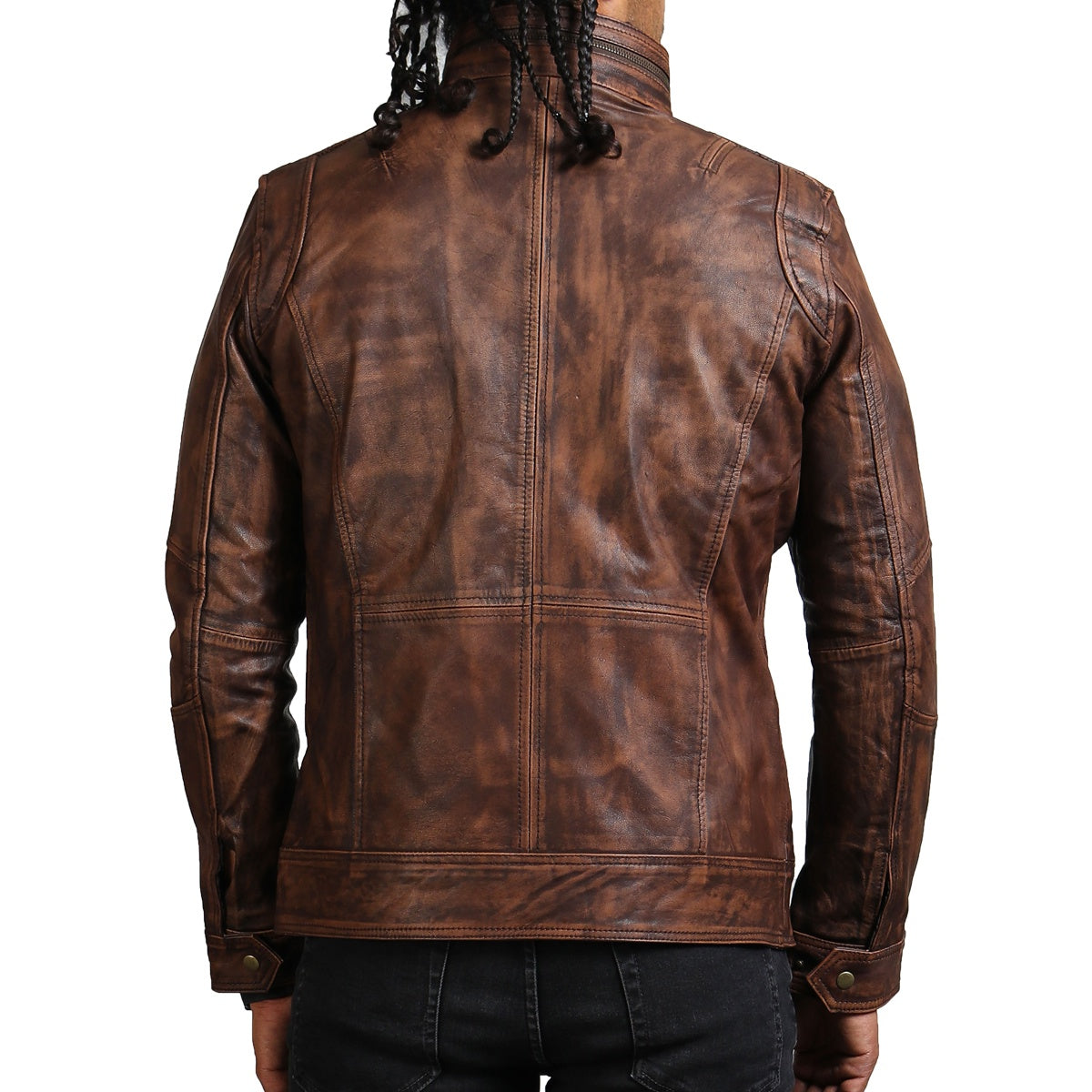 Brown Vintage Leather Motorcycle Jacket