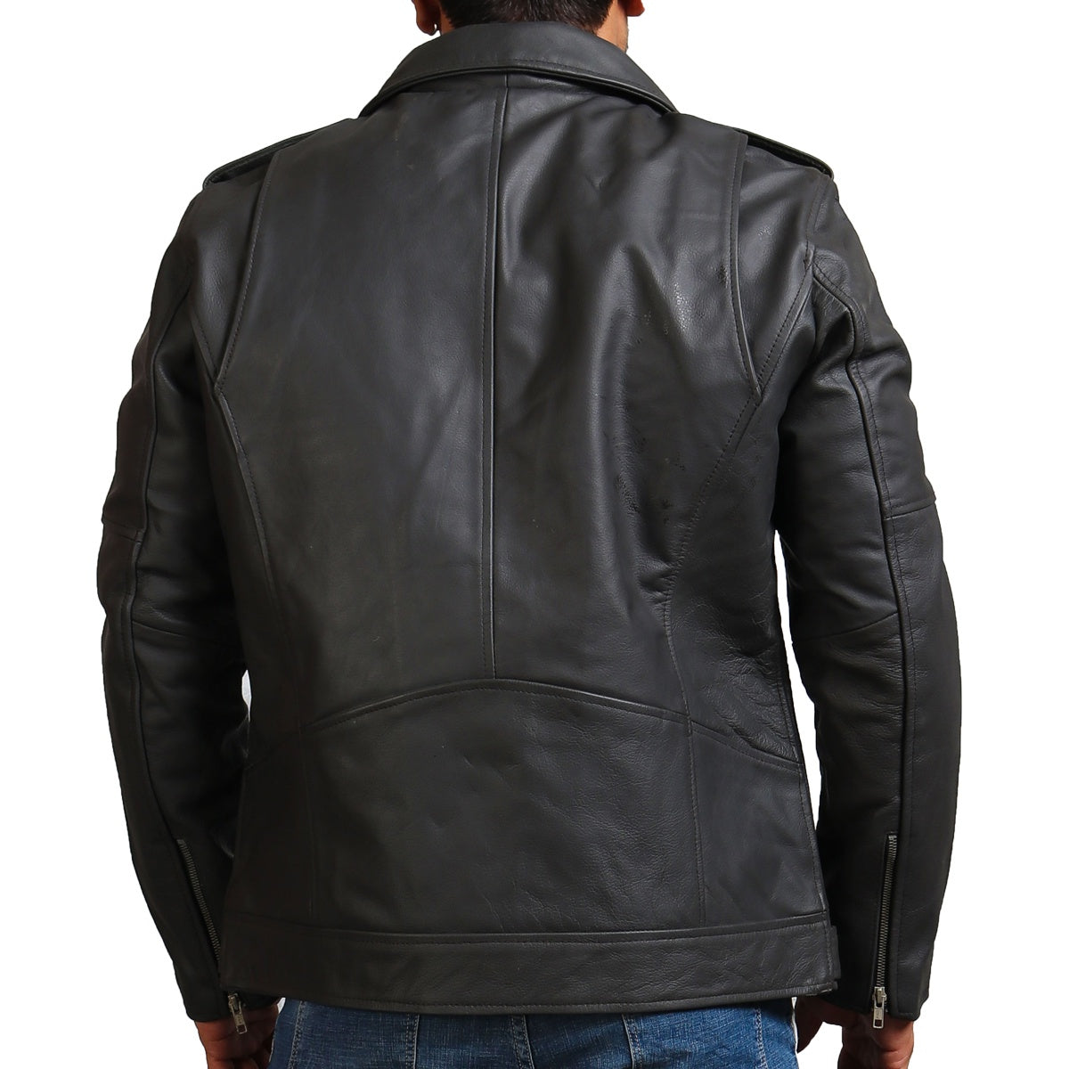 Men's Grey Motorcycle Jacket
