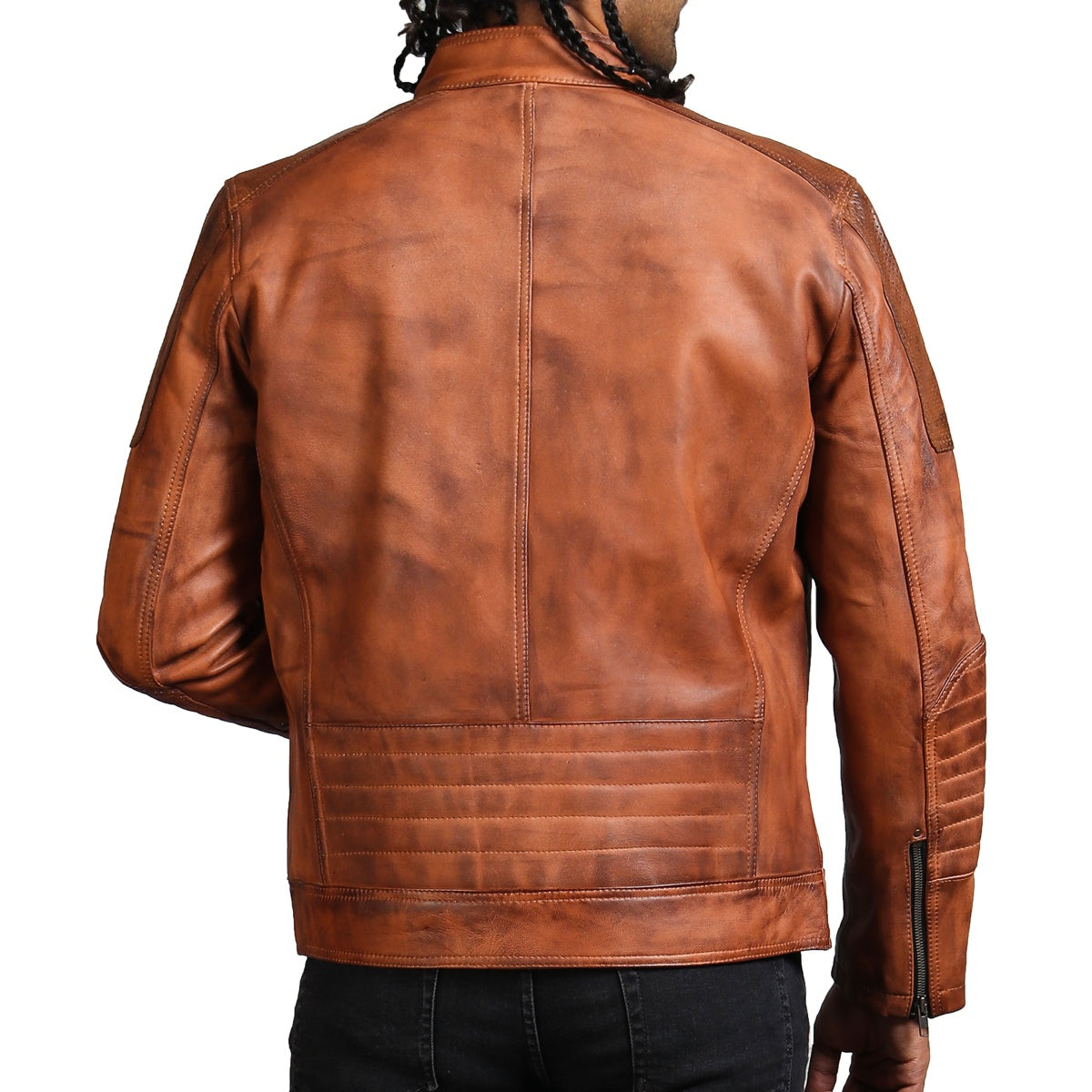 Perforated Motorcycle Leather Jacket 
