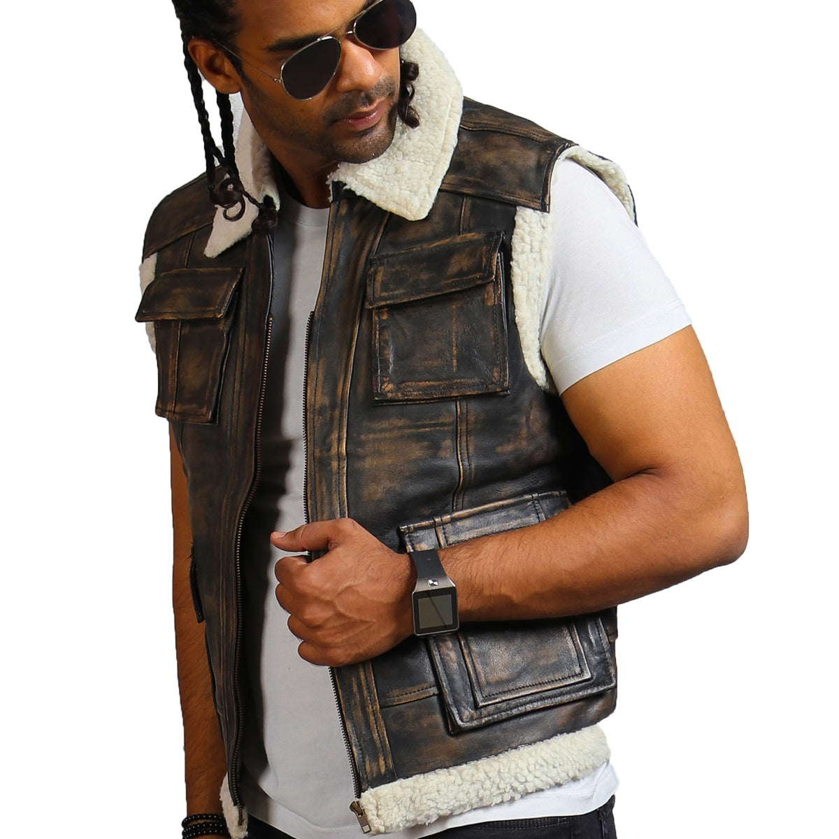 Padded Technical Vest in Brown - ERL