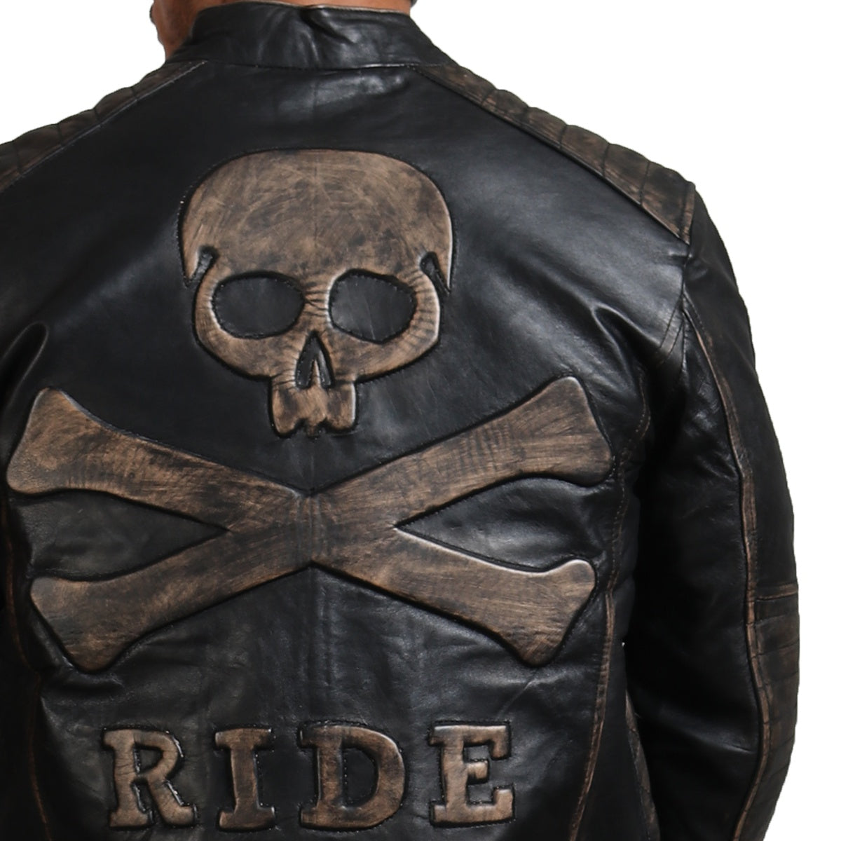  Skull Black Genuine Leather Jacket 