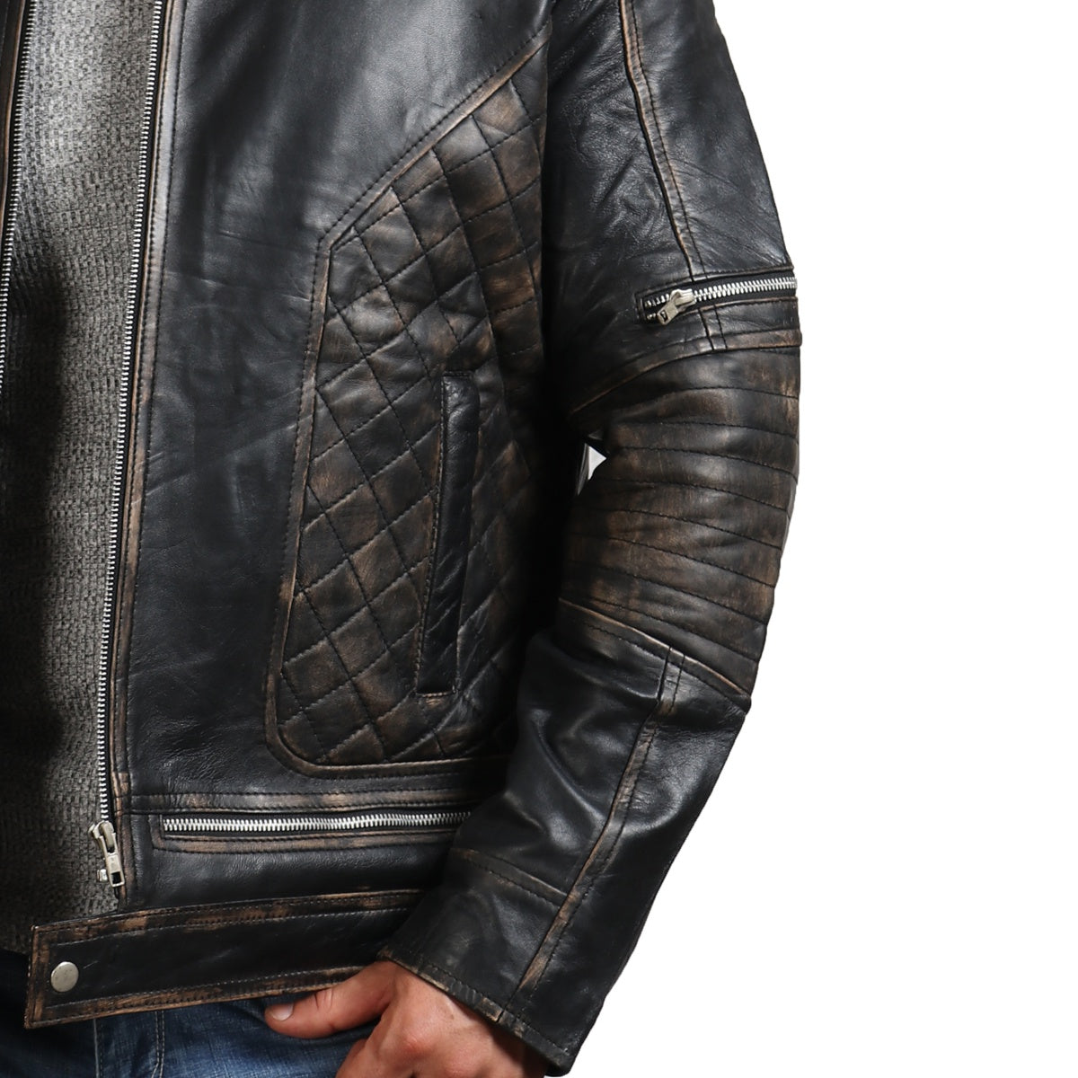 Bones And Skull Black Biker Jacket