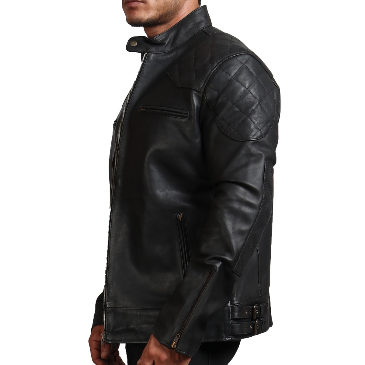 Real Leather Black Biker Jacket 