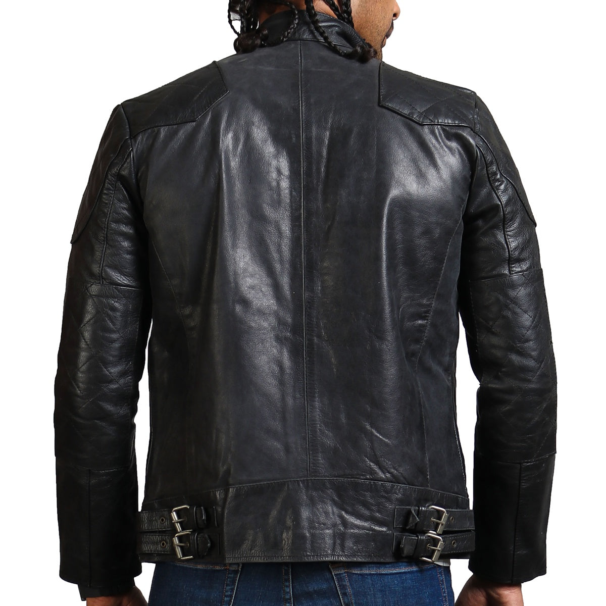 Black Motorcycle Leather Jacket 