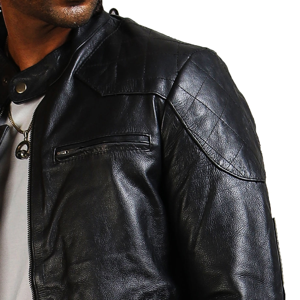 David Beckham Black Leather Jacket- Black Biker Jacket – AlexGear