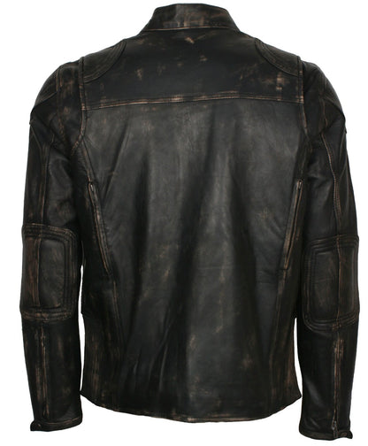 Black Leather Moto Jacket Mens