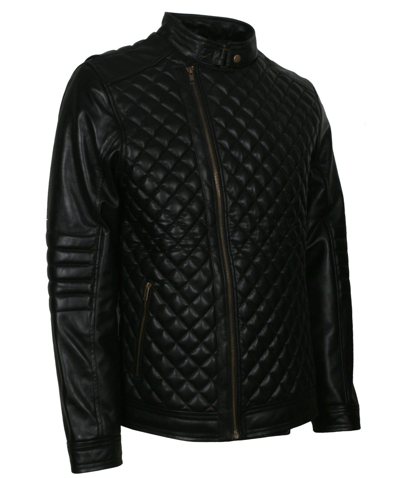 Black Quilted Leather