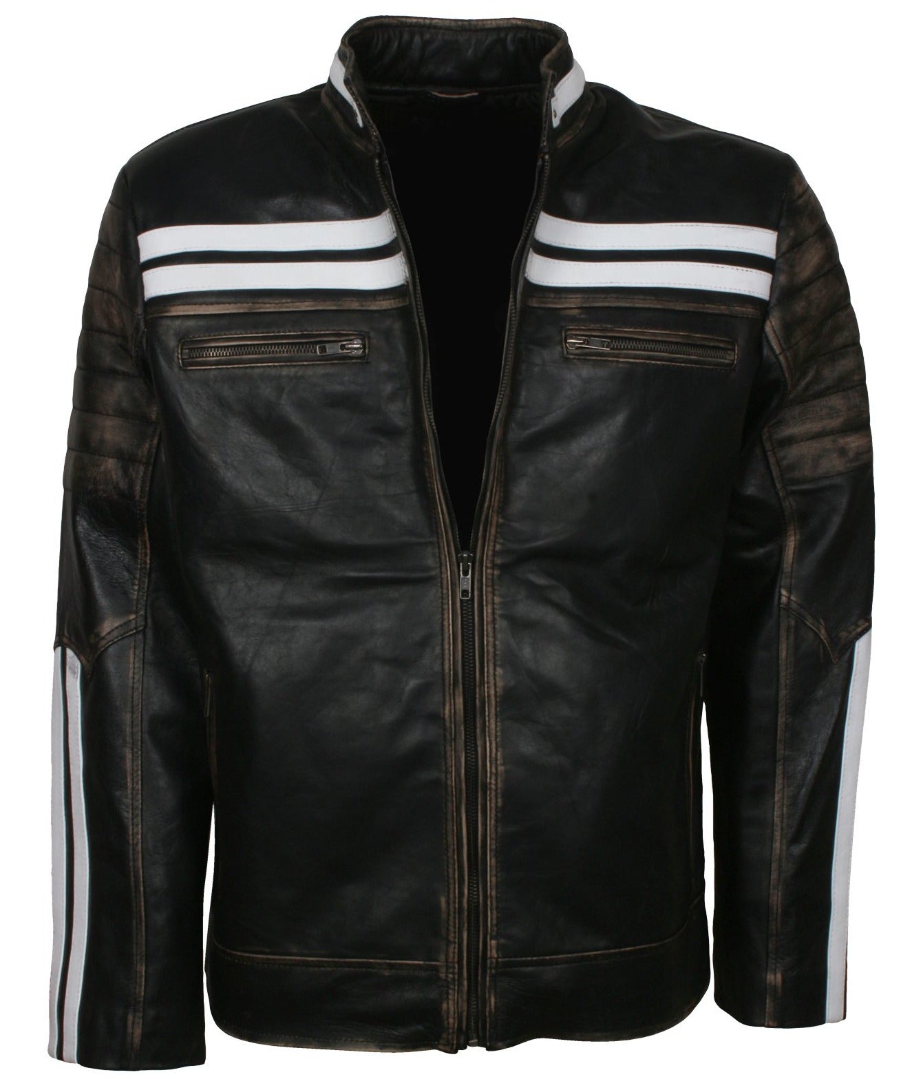 Black and White Striped Jacket Mens