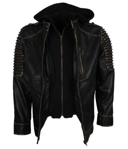 Black Hoodie The Killing Joke Moto Leather Jacket